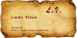 Lacko Vince névjegykártya