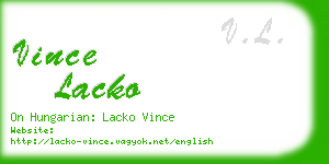 vince lacko business card